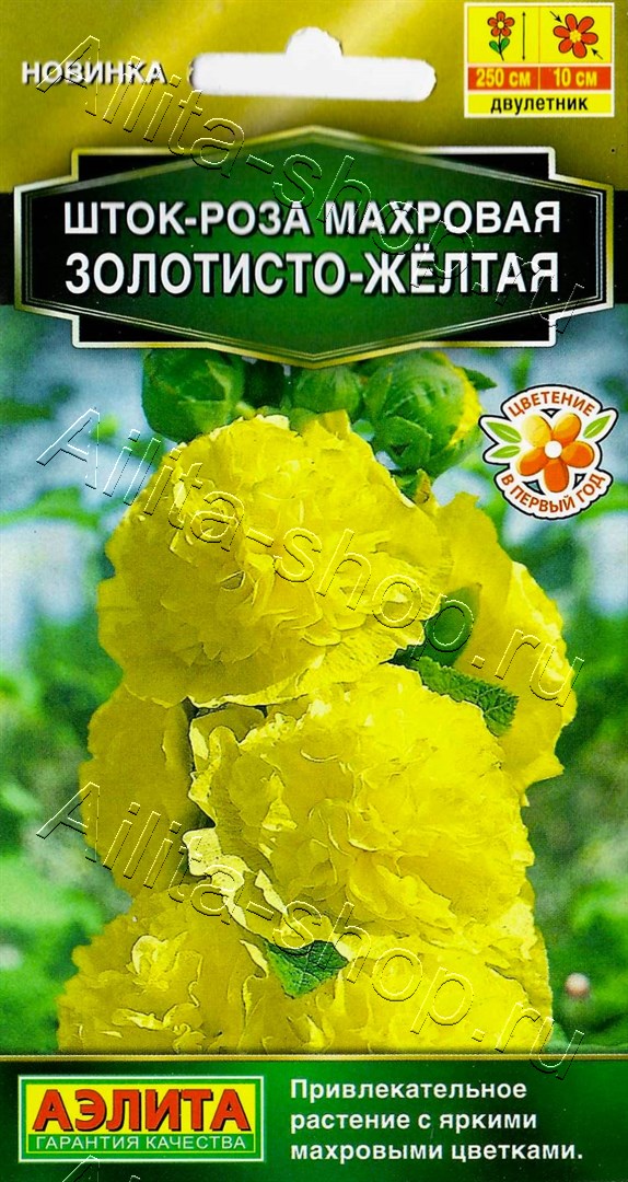 Шток-роза махровая Золотисто-желтая 15шт