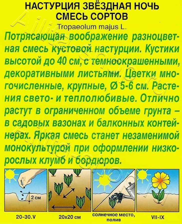 Настурция Звездная ночь, смесь окрасок 1г