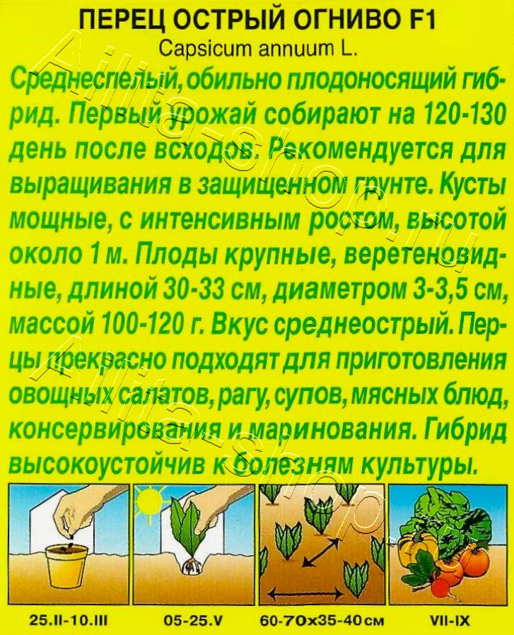 Перец острый Огниво F1 7шт