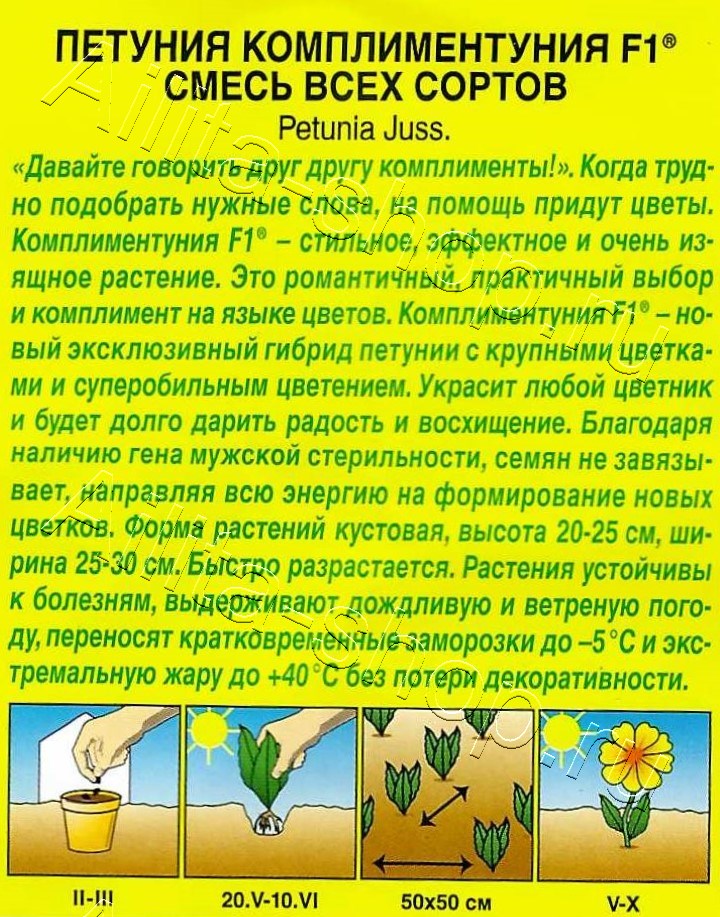 Петуния Комплиментуния F1 смесь всех сортов крупноцветковая 10шт