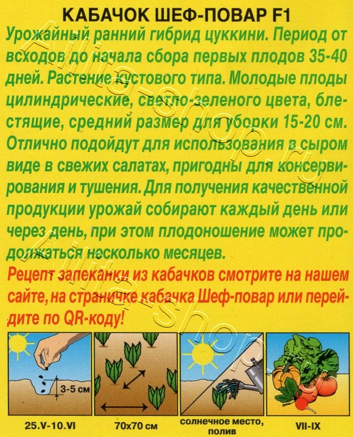 Кабачок цуккини Шеф-повар F1 5шт