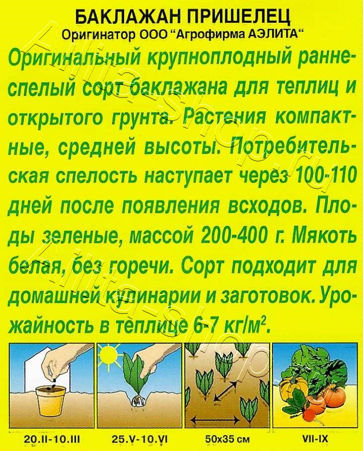 Баклажан Пришелец 0,3г