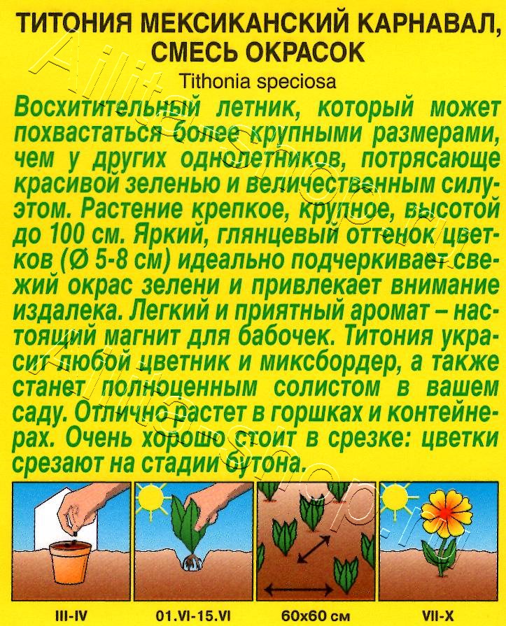 Титония Мексиканский карнавал, смесь окрасок 0,2г