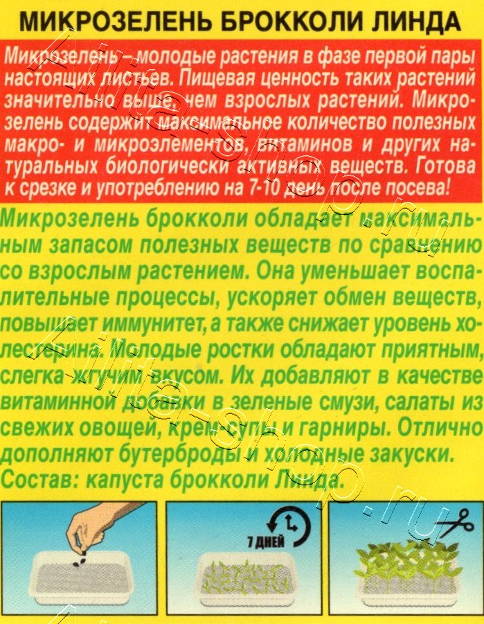 Микрозелень Брокколи Линда 3г