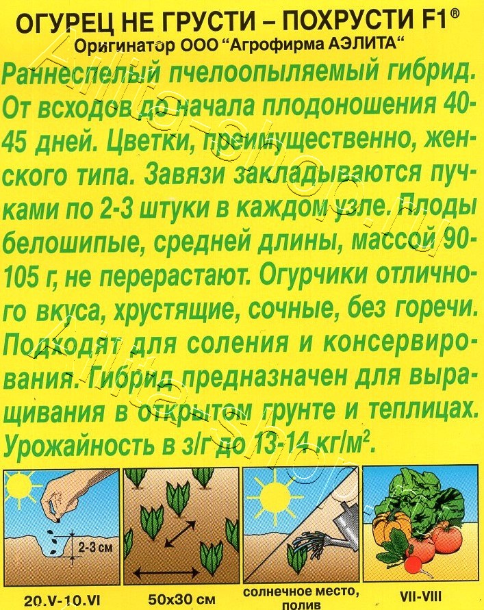 Огурец Не грусти-похрусти F1 10шт