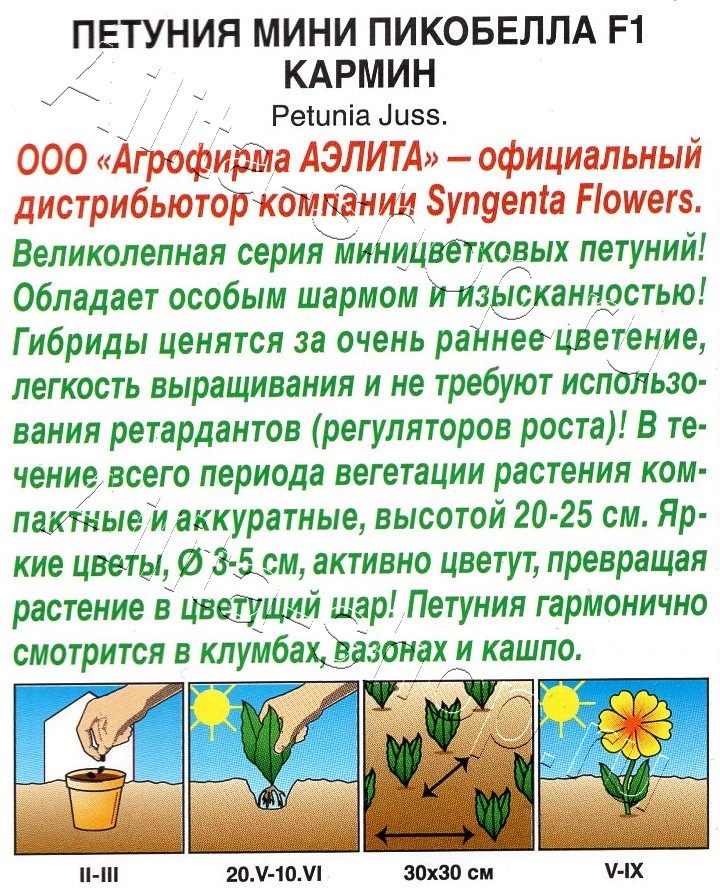 Петуния мини Пикобелла F1 кармин 5шт
