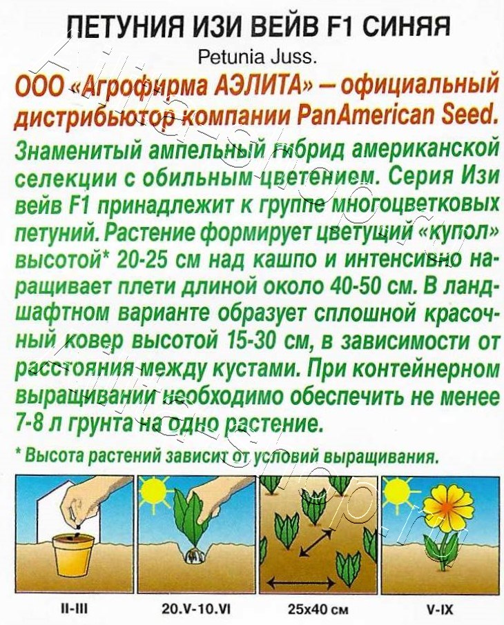 Петуния Изи вейв синяя F1 4шт