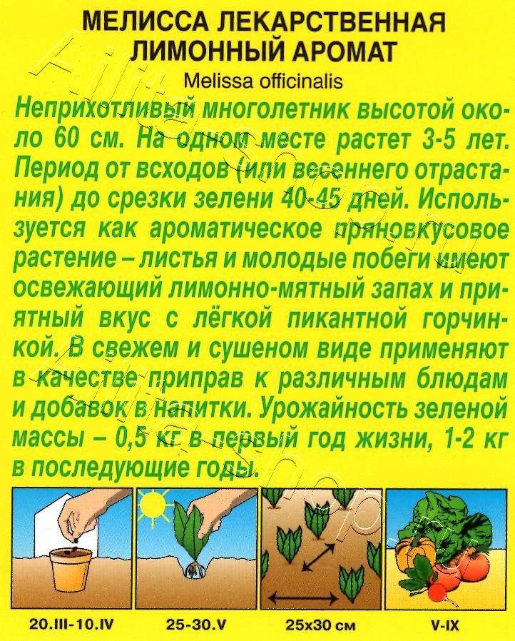 Мелисса лекарственная Лимонный аромат 0,1г