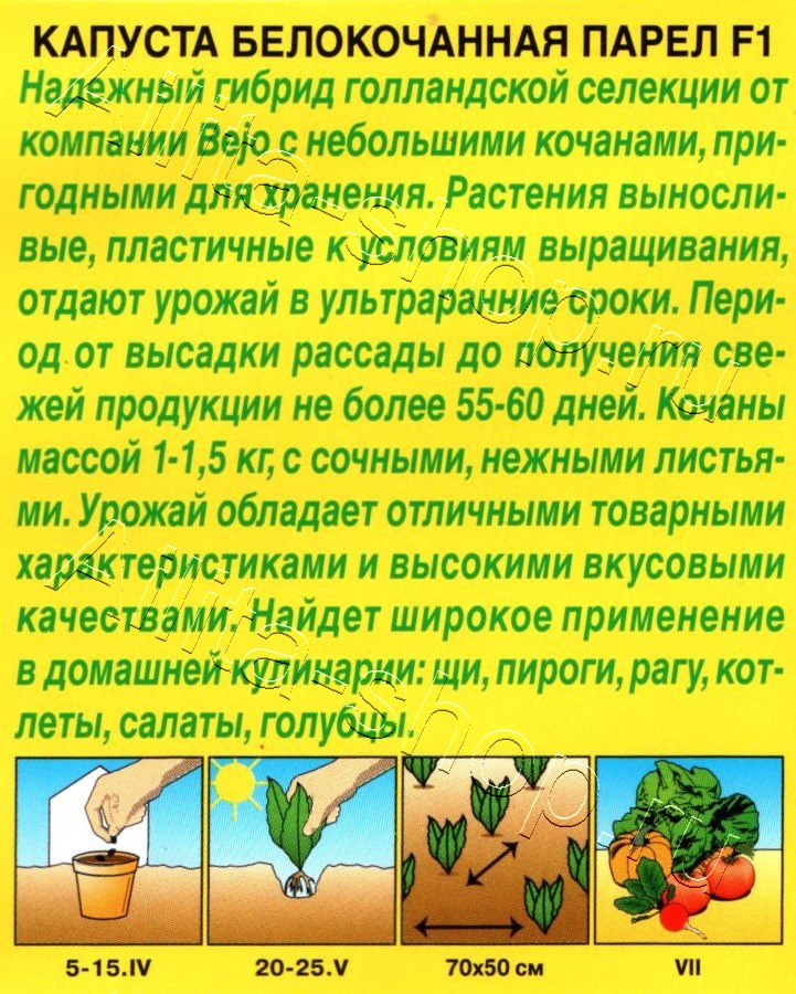 Капуста белокочанная Парел F1 10шт