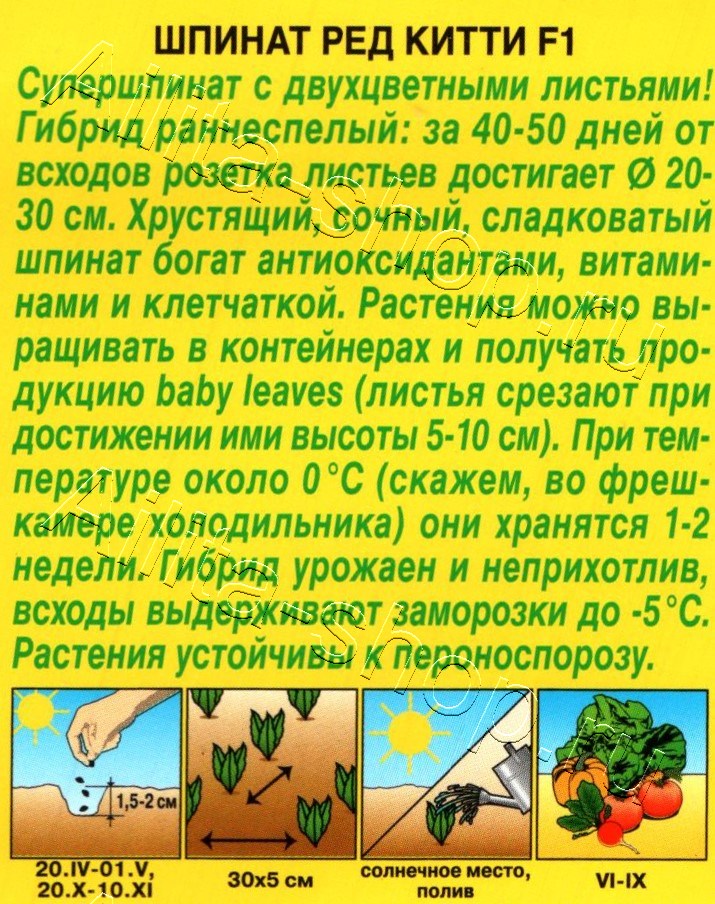 Шпинат Ред китти F1 20шт
