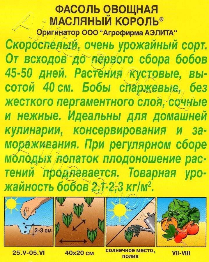 Фасоль овощная Масляный король 5г