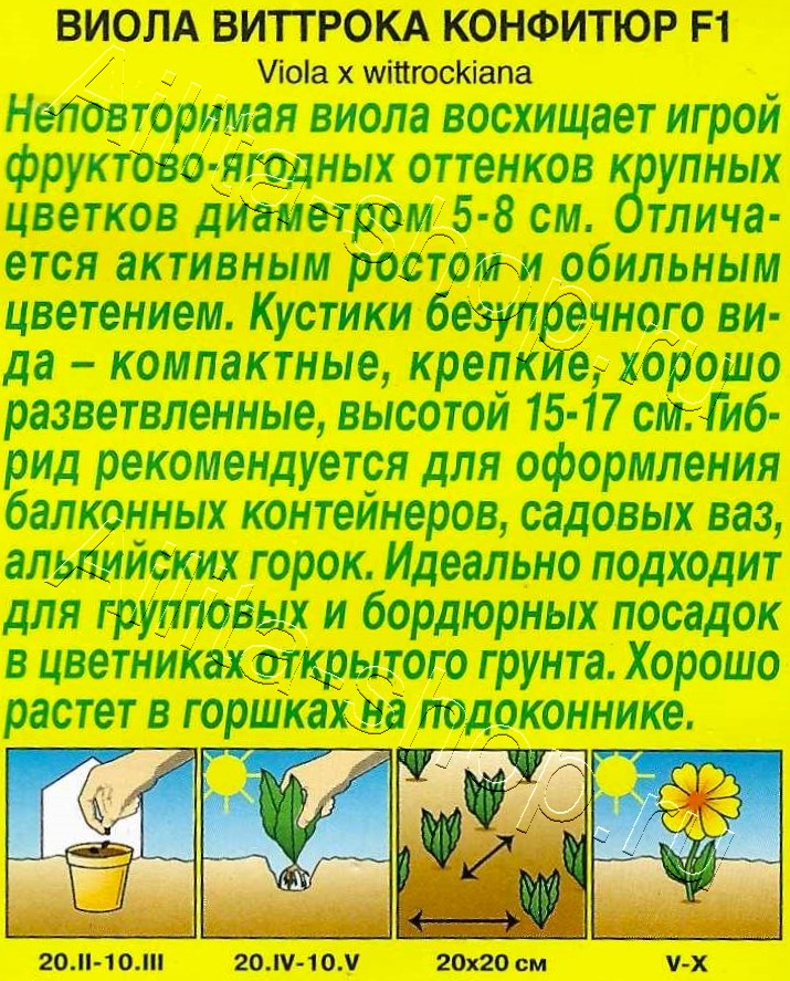 Виола Виттрока Конфитюр F1 7шт