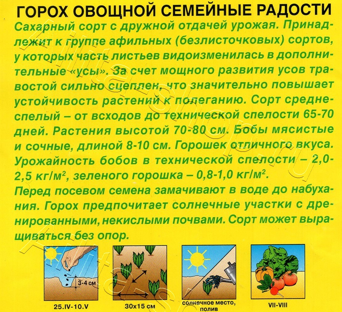 Горох овощной Семейные радости 25г