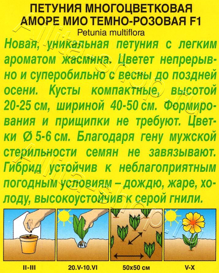 Петуния Аморе Мио темно-розовая F1 5шт