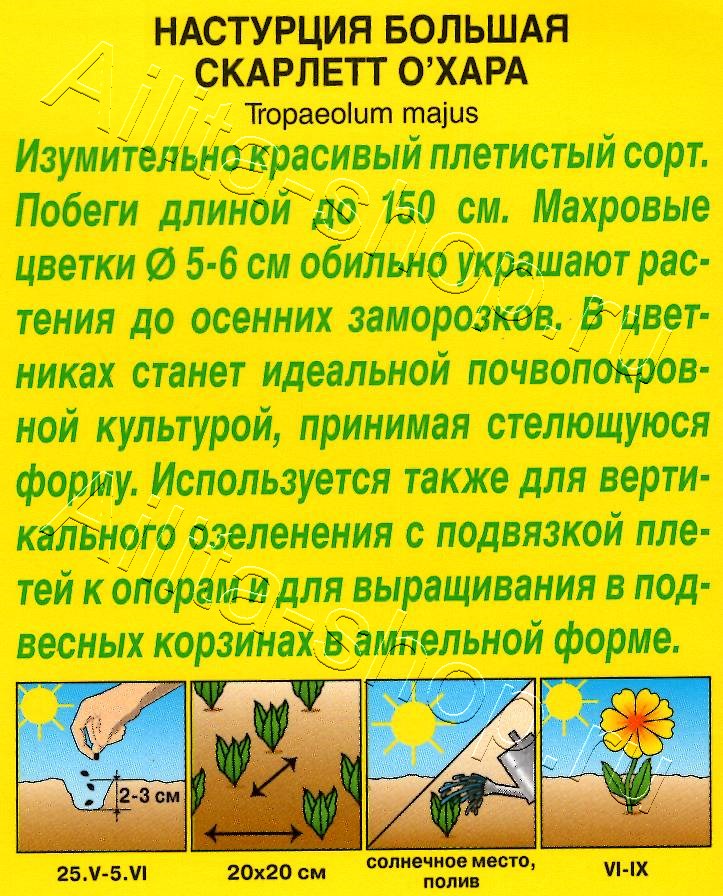 Настурция Скарлетт О'Хара махровая 1г