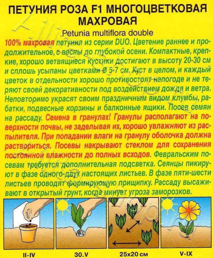 Петуния Роза F1 многоцветковая махровая 10шт