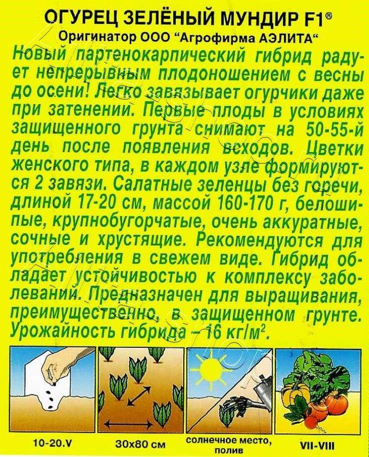 Огурец Зеленый мундир F1 10шт