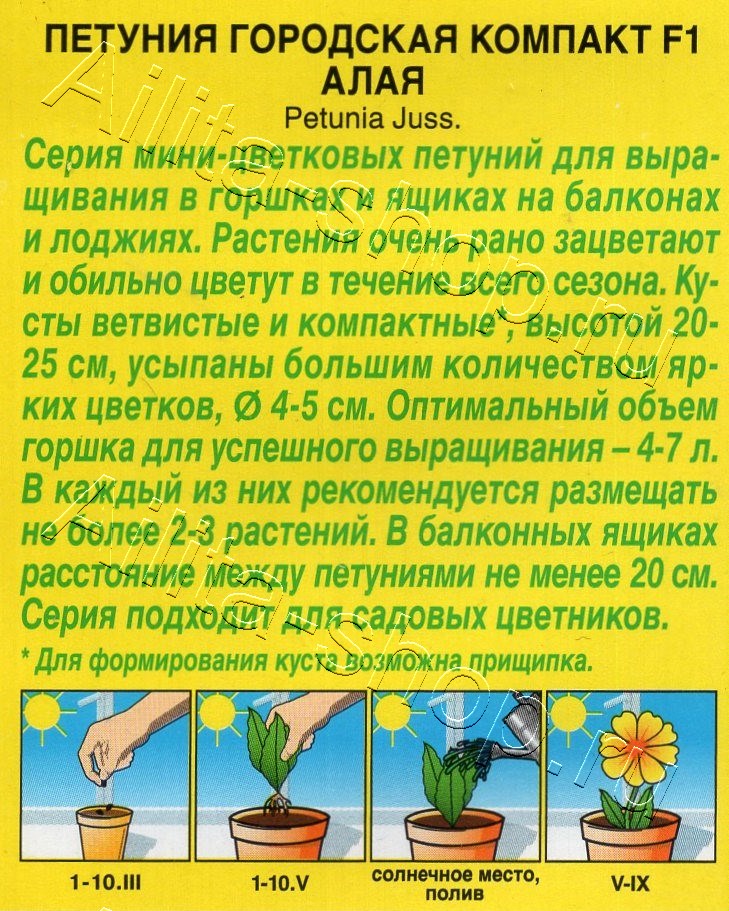 Петуния Городская компакт F1 алая 7шт