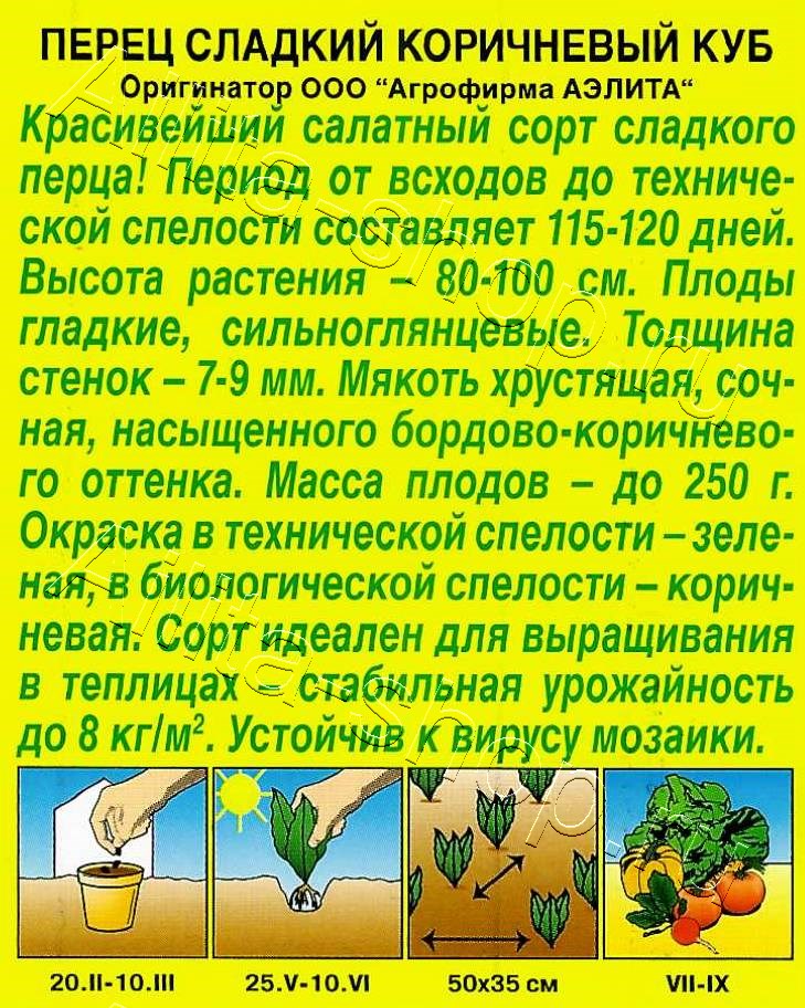 Перец сладкий Коричневый куб 20шт