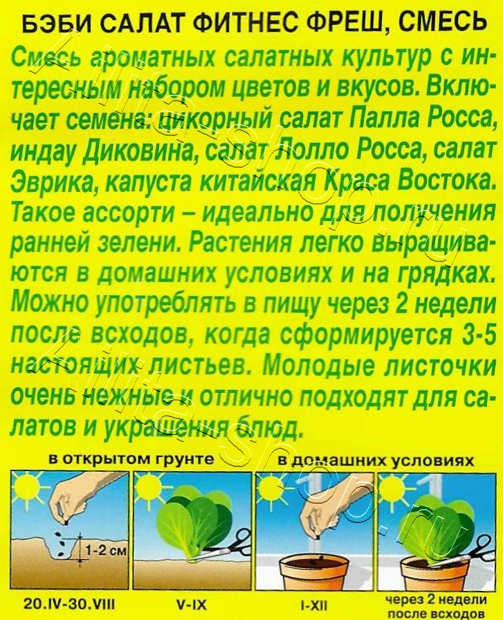 Бэби салат Фитнес фреш, смесь 0,5г