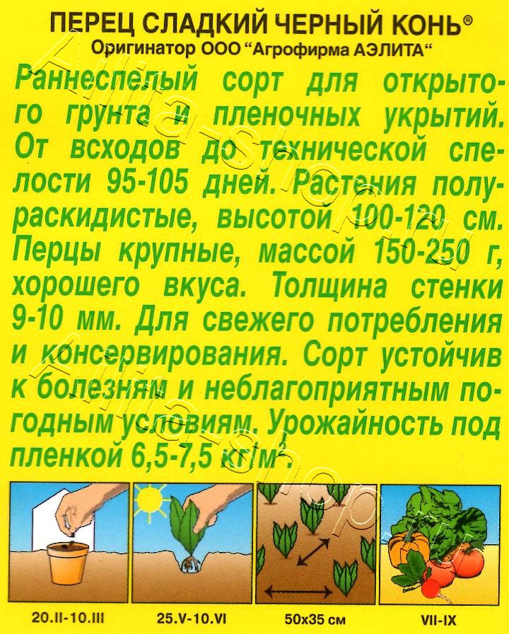 Перец сладкий Черный конь 20шт