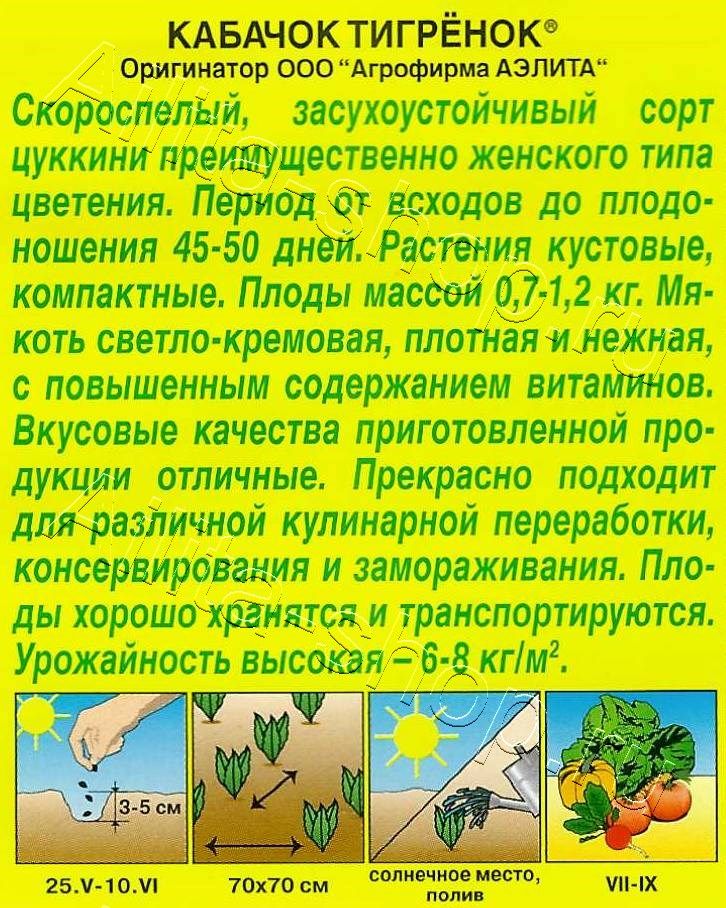 Кабачок цуккини Тигренок 1г