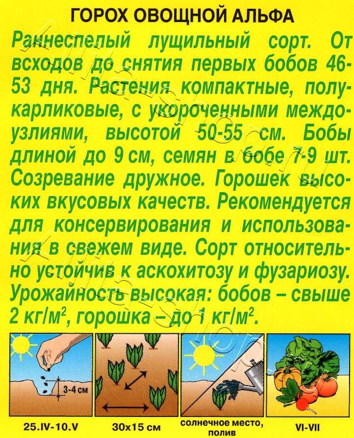 Горох овощной Альфа 10г