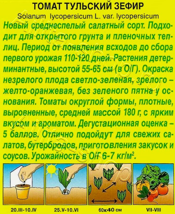 Томат Тульский зефир 20шт