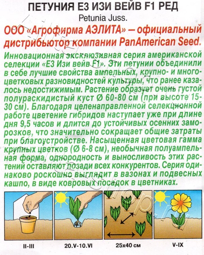 Петуния Е3 Изи Вейв F1 ред 4шт