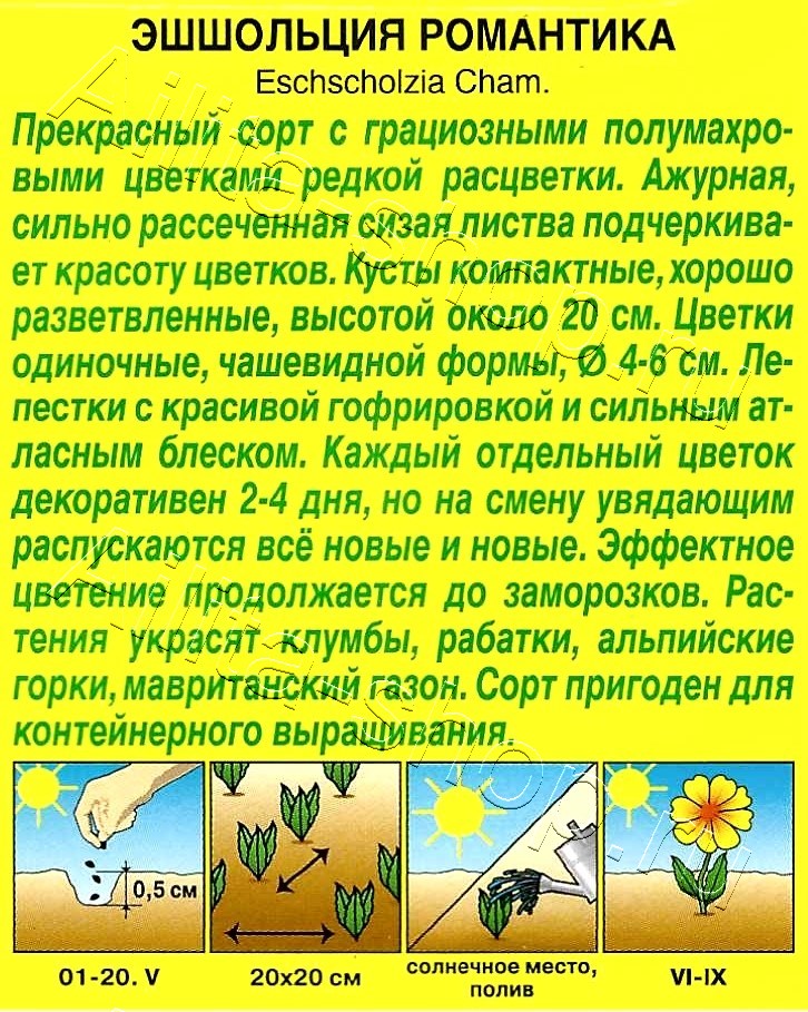 Эшшольция махровая Романтика 20шт