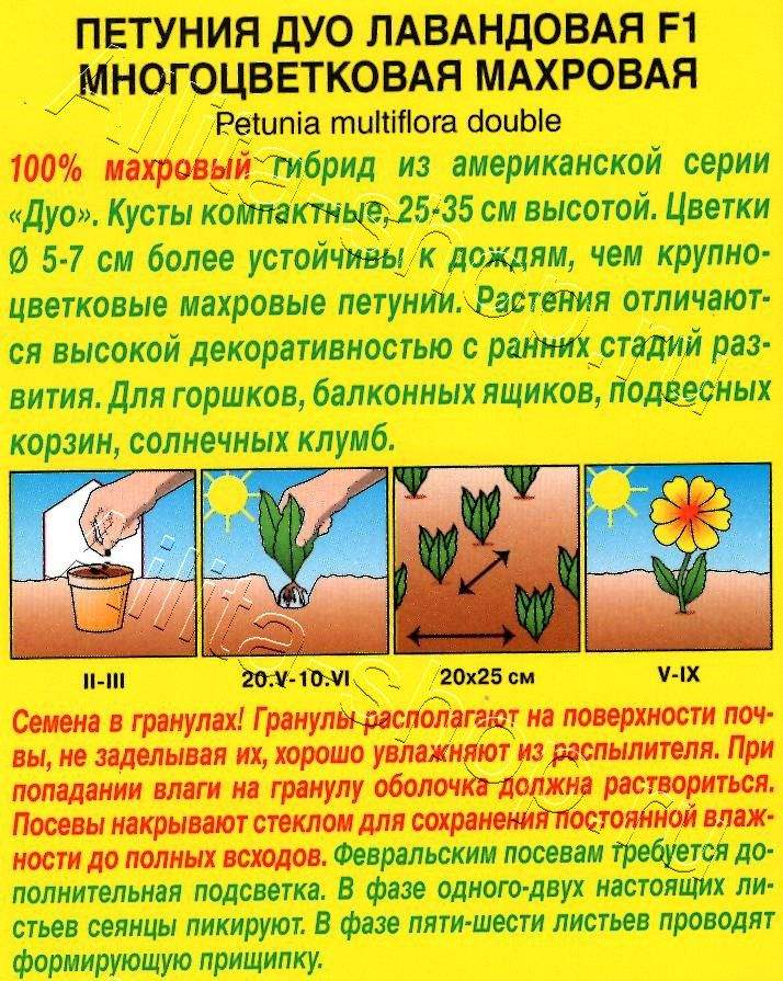 Петуния Лавандовая F1 махровая Дуо 10шт