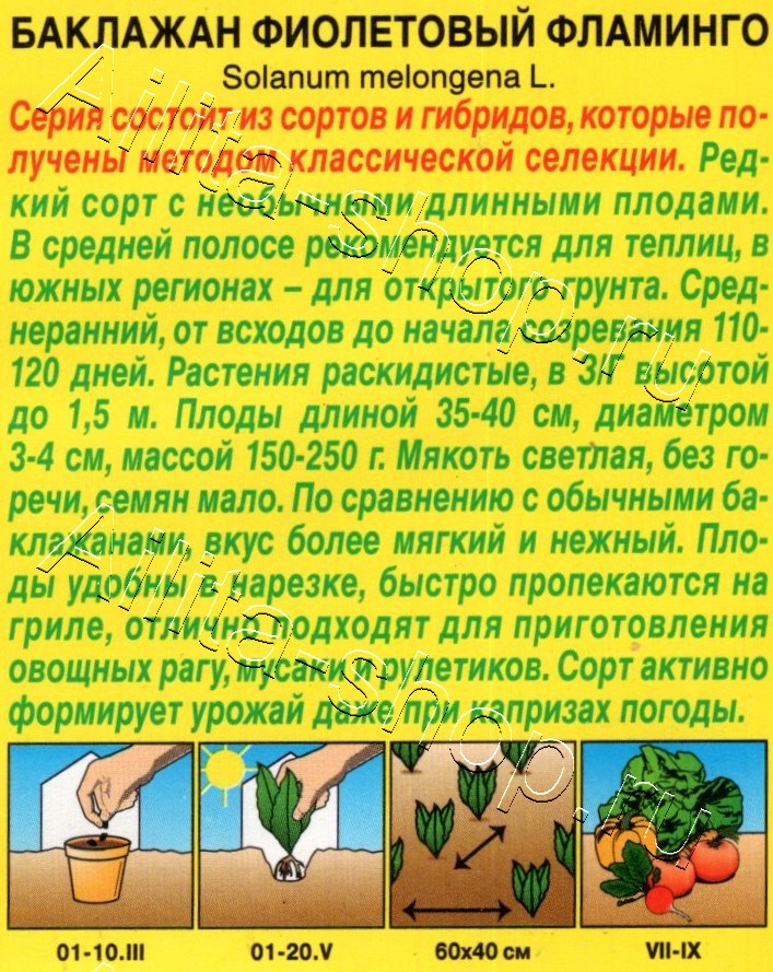 Баклажан Фиолетовый фламинго 15шт