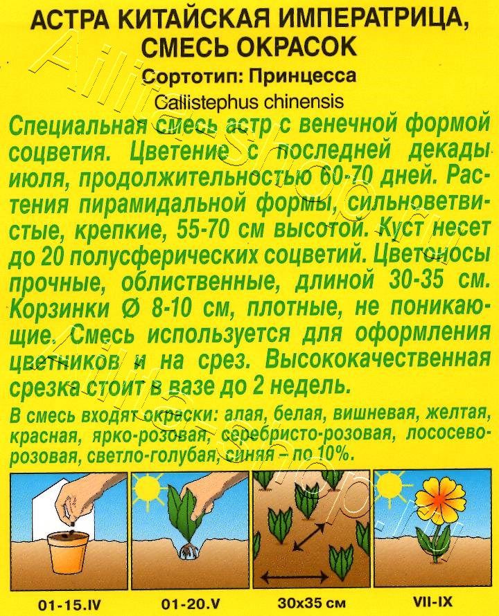 Астра Императрица, смесь окрасок 0,2г