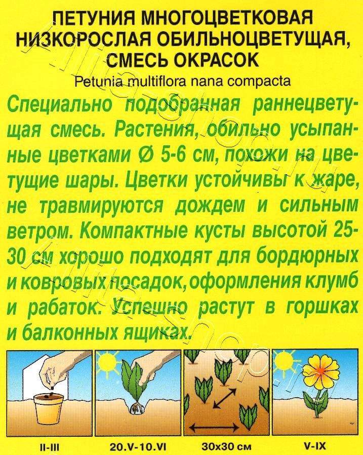 Петуния Обильноцветущая, смесь окрасок 0,1г