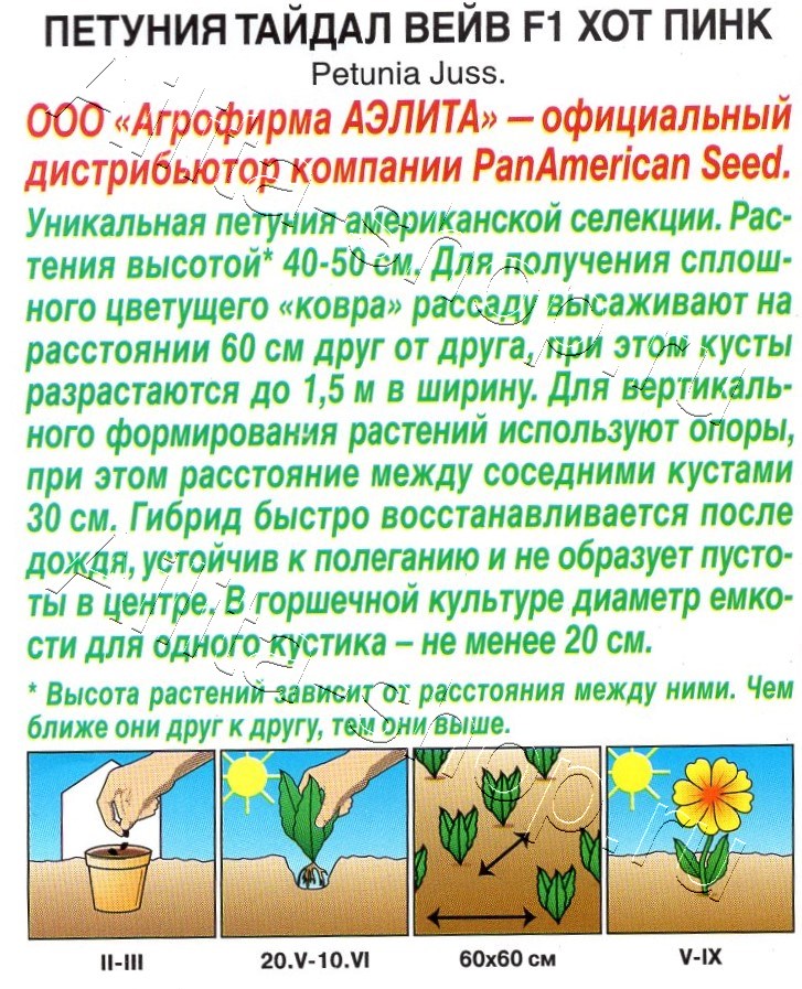 Петуния Тайдал Вейв F1 хот пинк 4шт