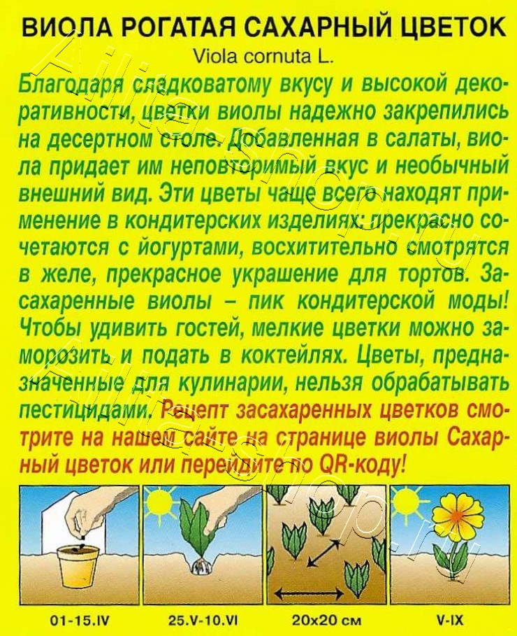 Виола Сахарный цветок 20шт
