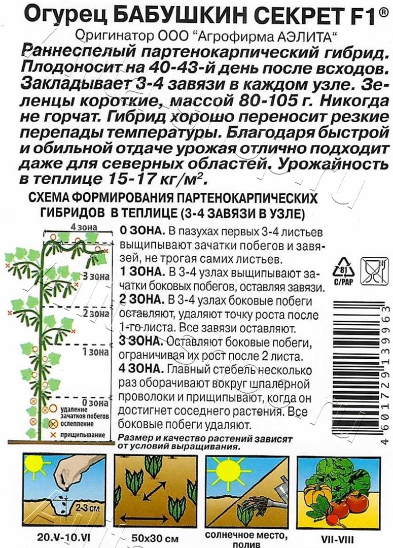 Огурец Бабушкин секрет F1 10шт
