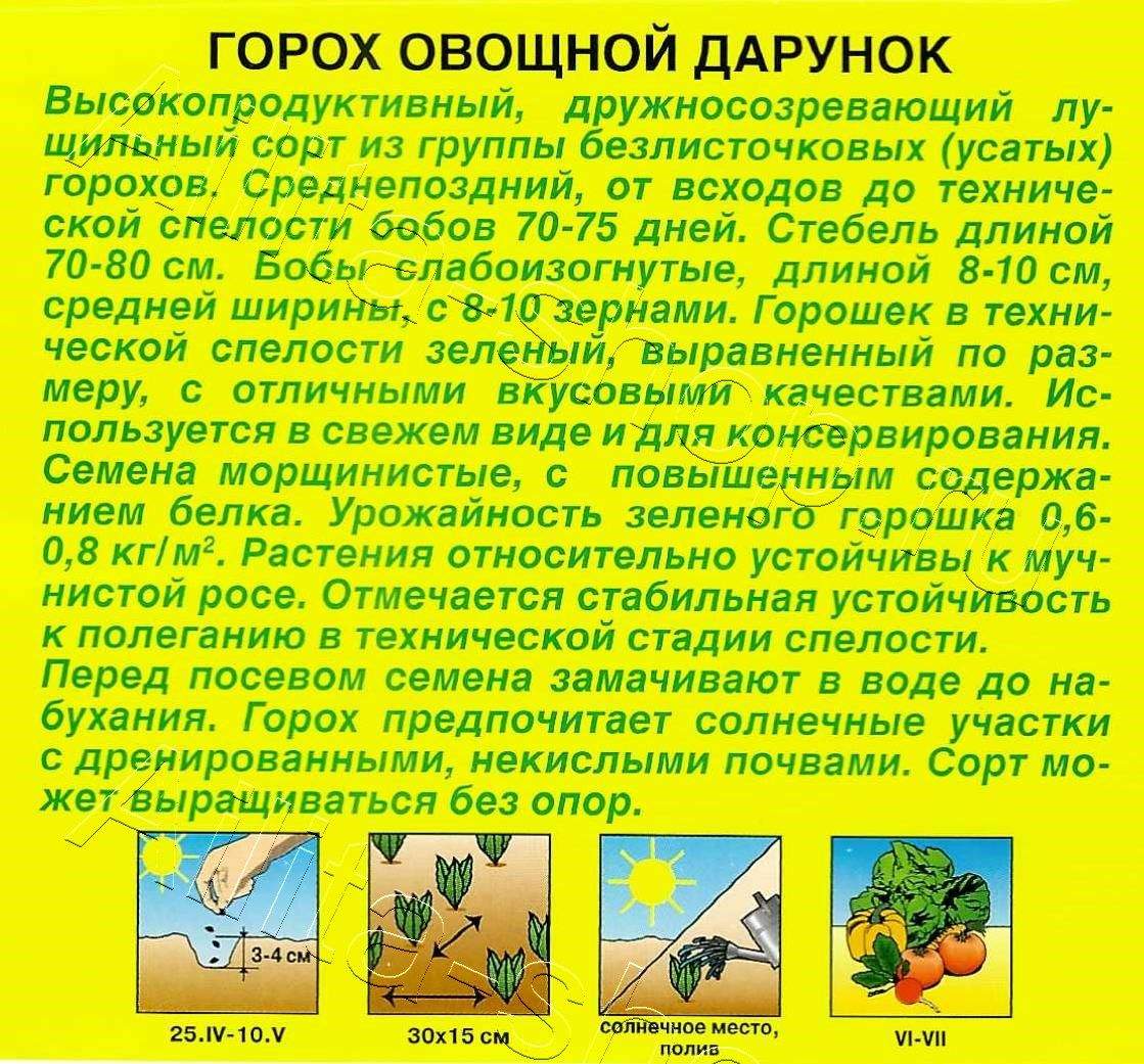 Горох овощной Дарунок 25г