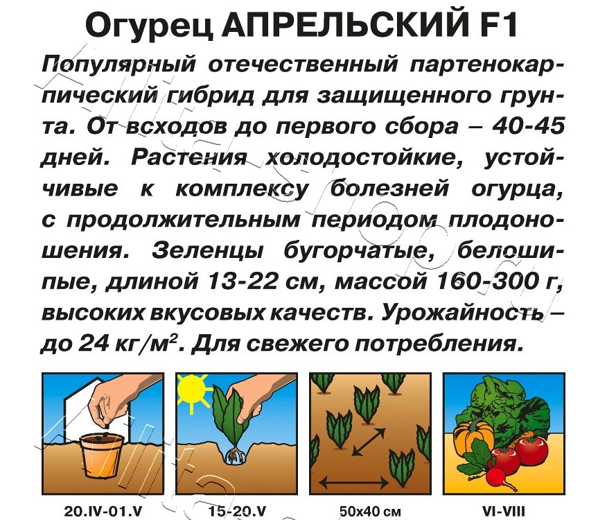 Огурец Апрельский F1 10шт