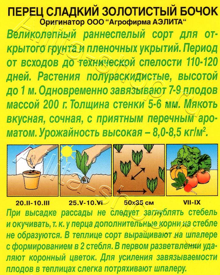 Перец сладкий Золотистый бочок 20шт