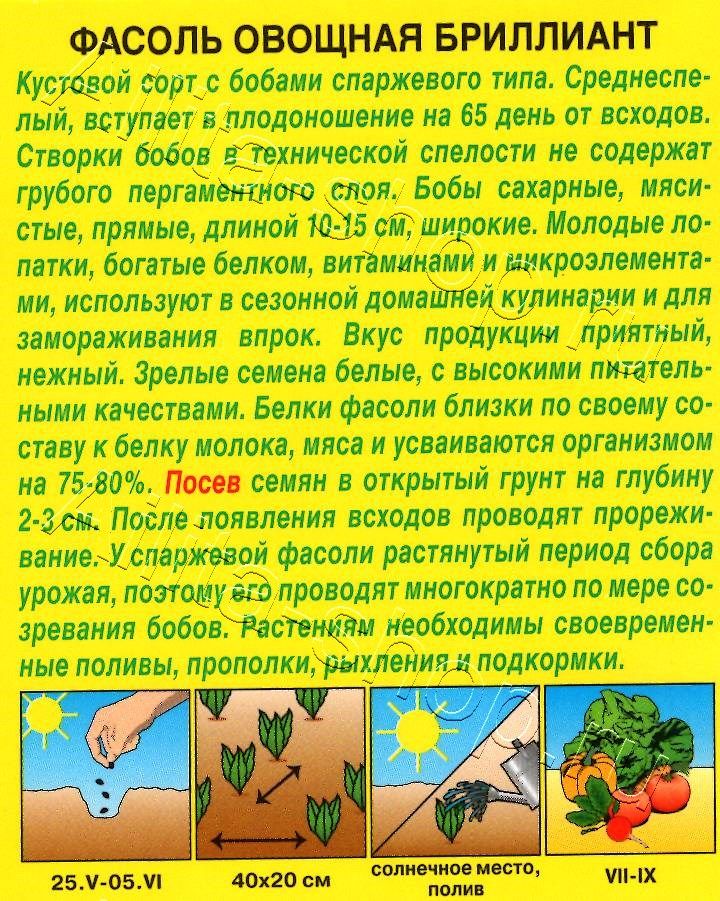 Фасоль овощная Бриллиант 5г