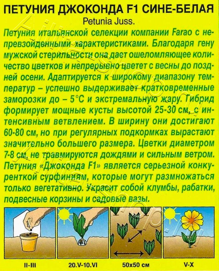 Петуния Джоконда F1 сине-белая 5шт