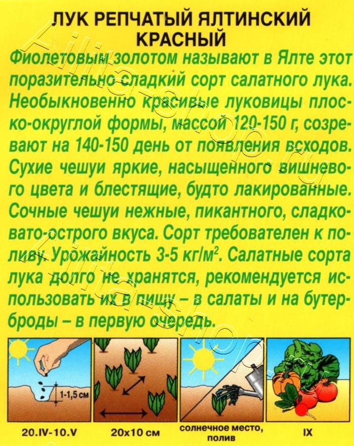 Лук репчатый Ялтинский красный 0,2г