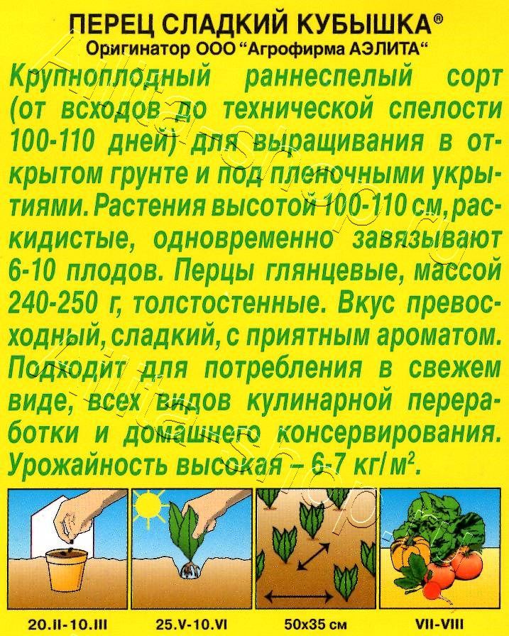 Перец сладкий Кубышка 0,2г