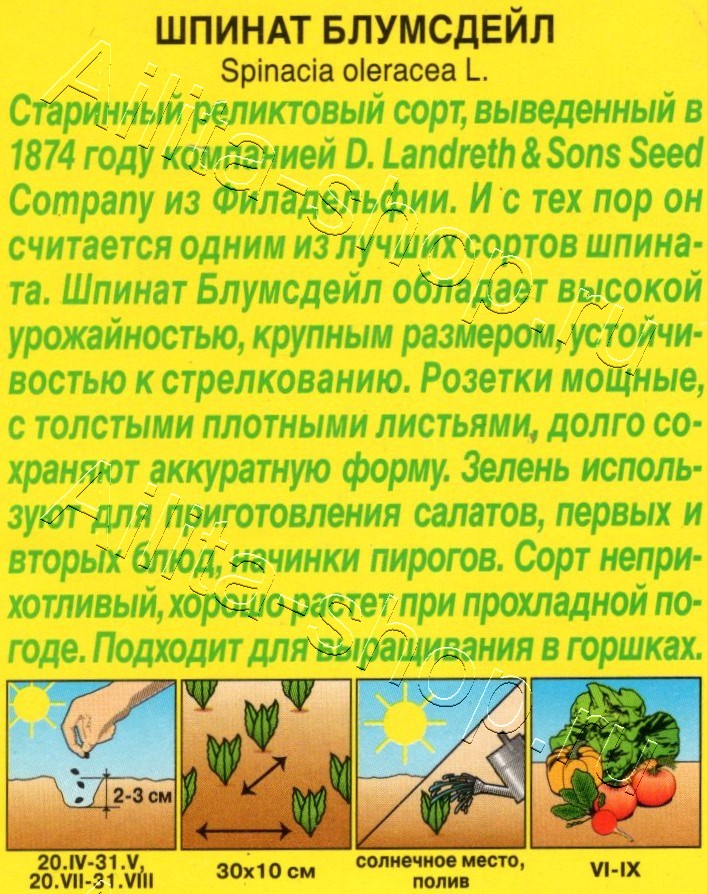 Шпинат Блумсдейл 3г