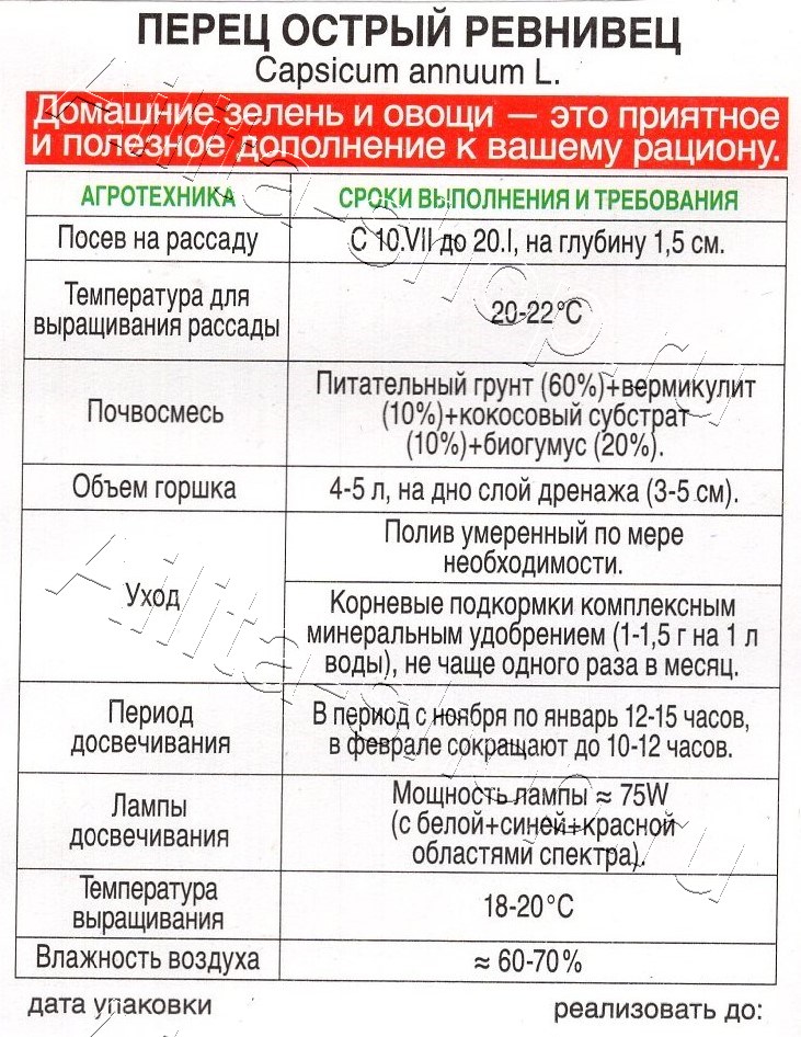 Перец острый Ревнивец 10шт