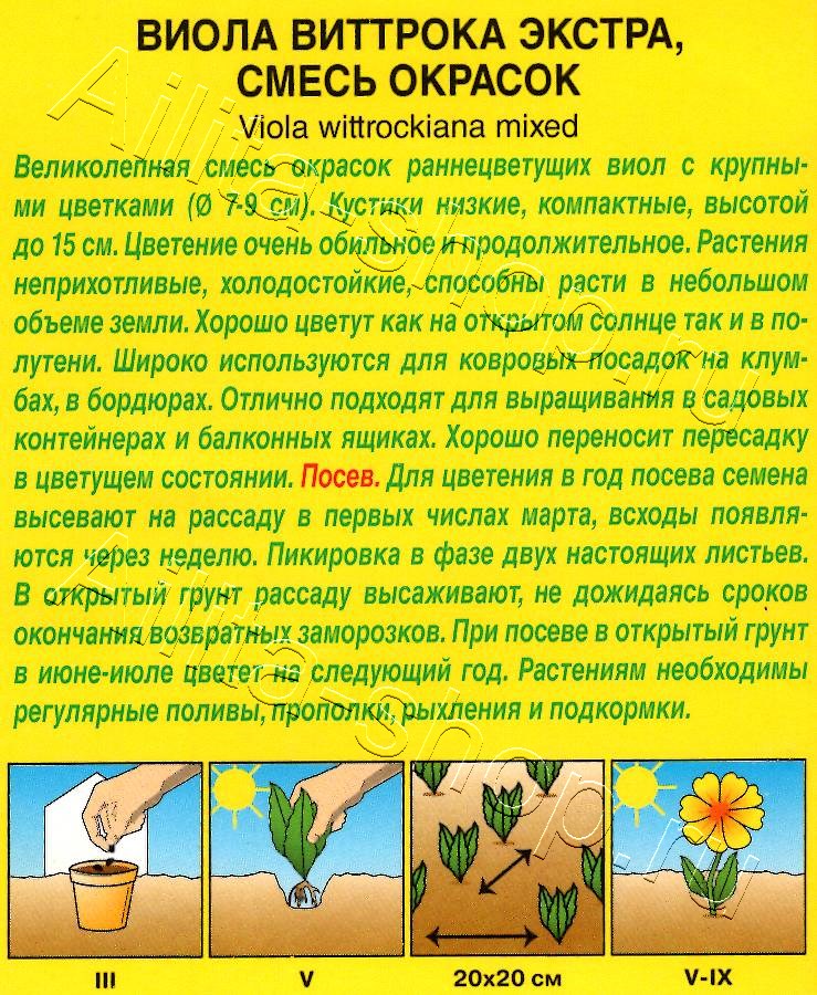 Виола Экстра, смесь сортов 20шт