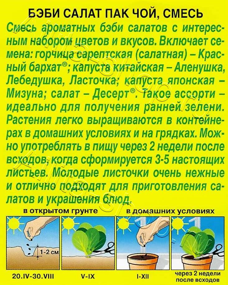 Бэби салат Пак чой смесь 0,5г