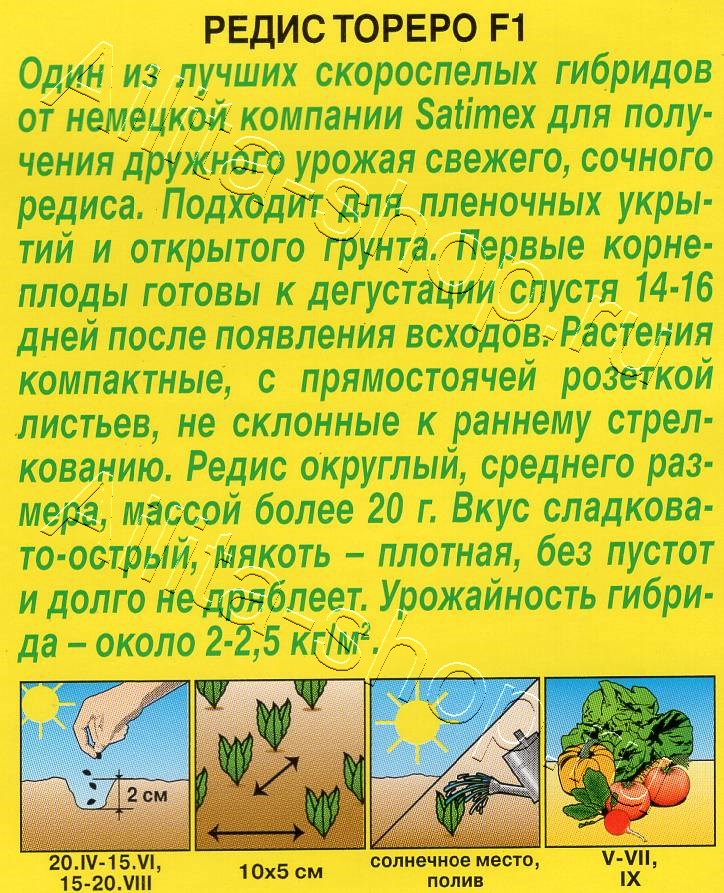 Редис Тореро F1 1г