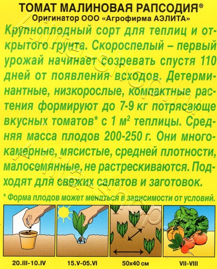 Томат Малиновая рапсодия 0,2г